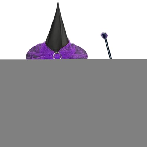 Qoukonao Hexenkostüm-Set – Kinder-Hexenkostüm-Zubehör-Set mit Besen und Rock, elastisches Halloween-Cosplay-Gefälligkeiten für Maskerade, Karneval, Mottoshootings, Bühnenauftritte Qoukonao Hexenkostüm-Set – Kinder-Hexenkostüm-Zubehör-Set mit Besen und Rock, elastisches Halloween-Cosplay-Gefälligkeiten für Maskerade, Karneval, Mottoshootings, Bühnenauftritte von Qoukonao