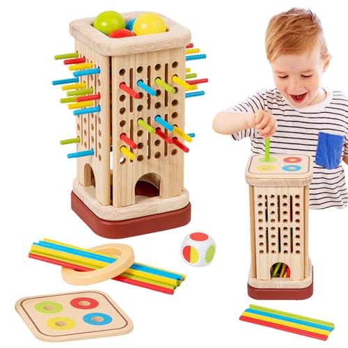 Qoukonao Holzbrettspiel-Set | Familien Geschicklichkeitsspiel mit bunten Stäbchen & Würfel,Interaktives Spiel Zur Förderung Von Geduld, Logischem Denken Und Farbverständnis Qoukonao Holzbrettspiel-Set | Familien Geschicklichkeitsspiel mit bunten Stäbchen & Würfel,Interaktives Spiel Zur Förderung Von Geduld, Logischem Denken Und Farbverständnis von Qoukonao