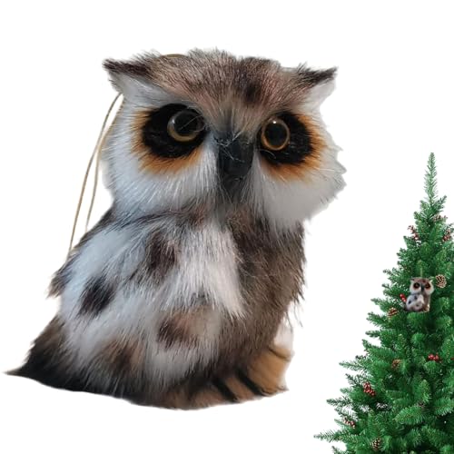 Qoukonao Kuscheule - Weiches Plüschtier - Mit Lebhaften Augen Hängbarer Anhänger Mit Öse Für Tür Wand Party Rucksack Tasche Kinder Halloween Deko von Qoukonao