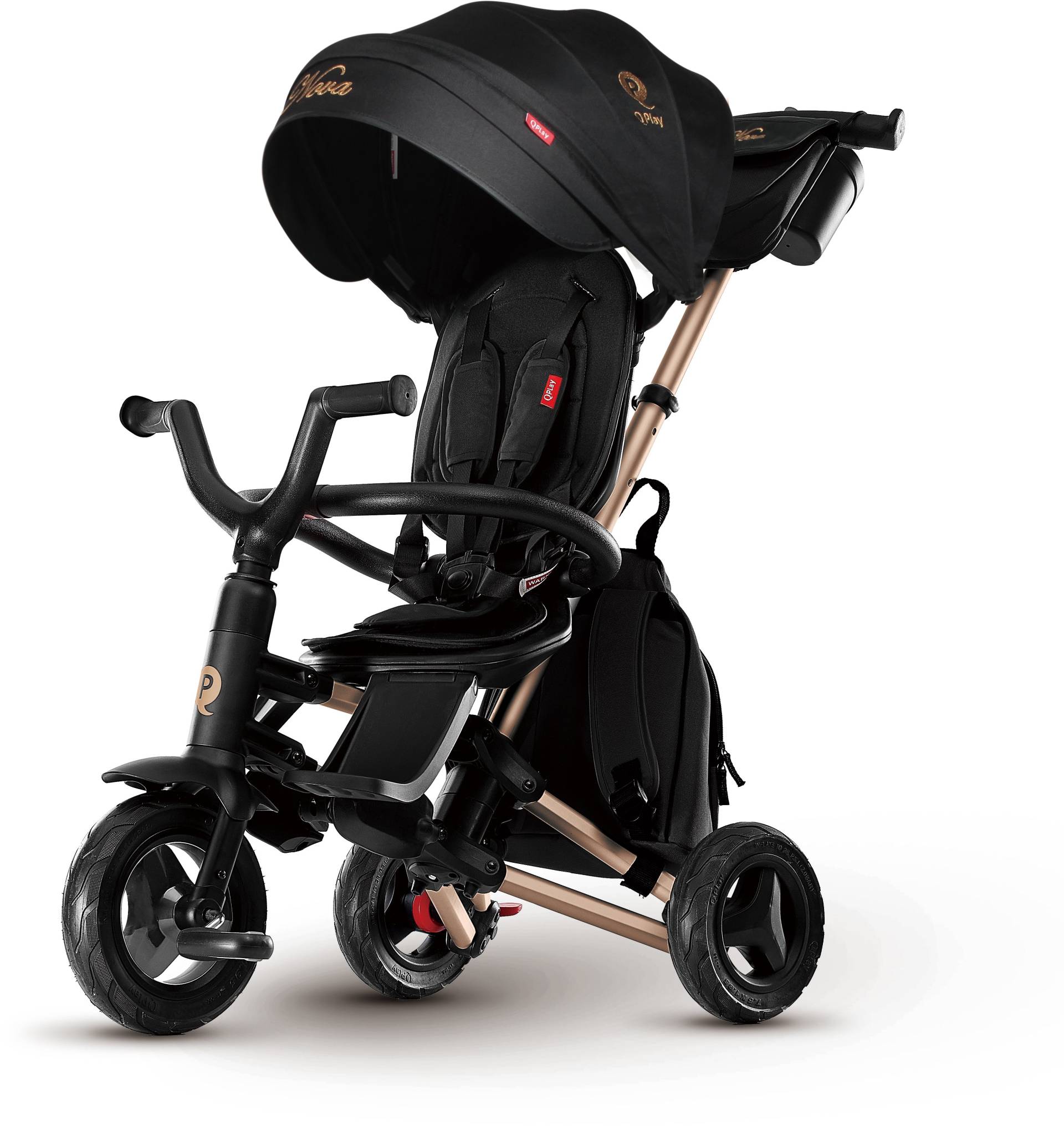 QPlay Nova Golden 6-in-1 Klapp-Dreirad, Schwarz von Qplay