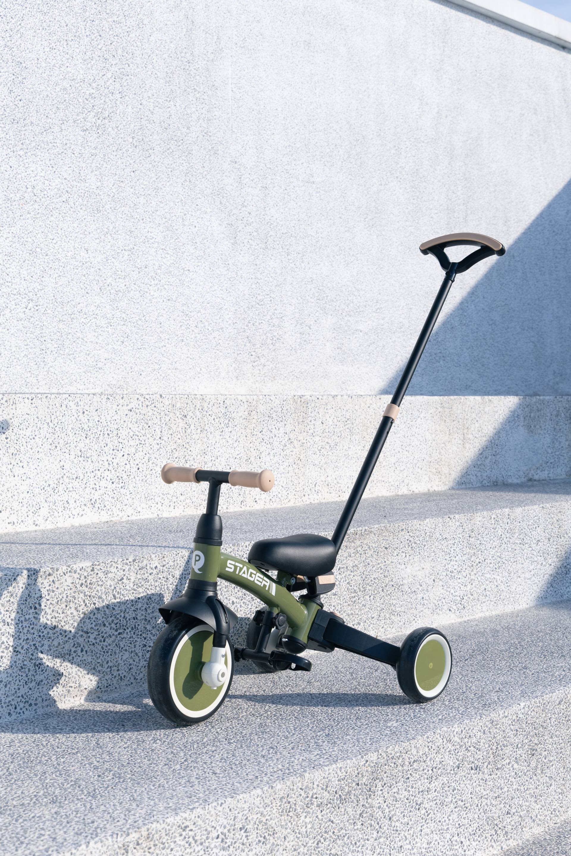 QPlay Stager 3-in-1 Umbaubares Dreirad, Grün von Qplay