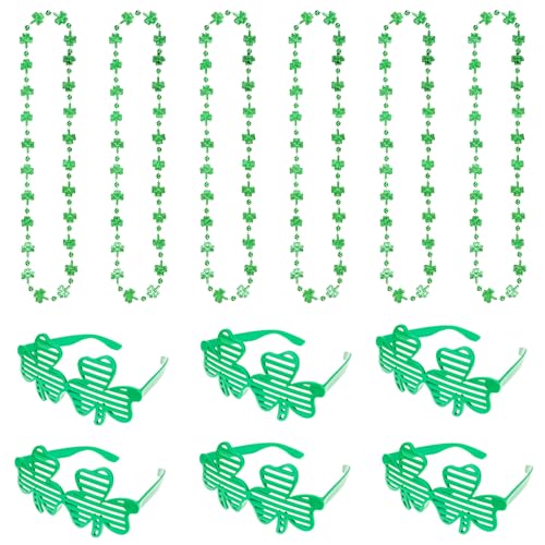 Qpout 12 Stück St.Patrick's Day Accessoires, Irischer St. Patrick's Day Brillenrahmen, Grünes Glück Kleeblatt Halsketten Irischer St. Patrick's Day Paraden Cosplay Kostüm St. Patricks Day Outfits Qpout 12 Stück St.Patrick's Day Accessoires, Irischer St. Patrick's Day Brillenrahmen, Grünes Glück Kleeblatt Halsketten Irischer St. Patrick's Day Paraden Cosplay Kostüm St. Patricks Day Outfits von Qpout