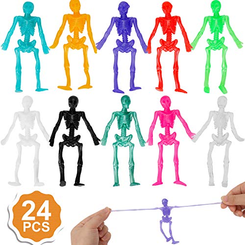 Qpout 24 Stück Einziehbare Skeleton Spielzeug, Random 10 Color Schädelspielzeug, für Kinder Halloween Geburtstagsgeschenk, Klassenzimmerpreise Mitgebsel Qpout 24 Stück Einziehbare Skeleton Spielzeug, Random 10 Color Schädelspielzeug, für Kinder Halloween Geburtstagsgeschenk, Klassenzimmerpreise Mitgebsel von Qpout