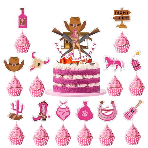 Qpout 25pcs Cowgirl Cupcake Toppers Western Cake Toppers Rosa Hut und Stiefel Kaktus Cupcake Cowboy Cowgirl Party Wild West Farm Alles Gute zum Geburtstag Kuchen Toppers Preppy Pferd Dekor Qpout 25pcs Cowgirl Cupcake Toppers Western Cake Toppers Rosa Hut und Stiefel Kaktus Cupcake Cowboy Cowgirl Party Wild West Farm Alles Gute zum Geburtstag Kuchen Toppers Preppy Pferd Dekor von Qpout