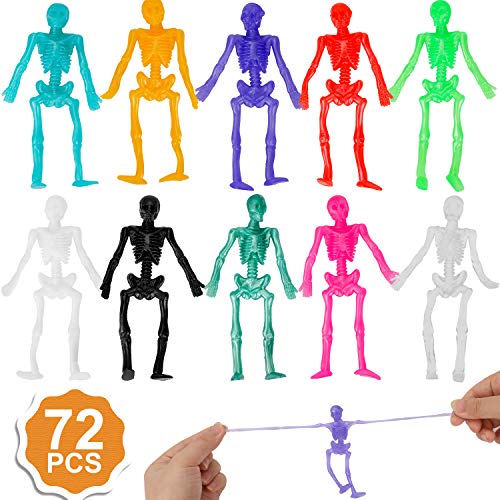 Qpout 72 Stück Einziehbare Skeleton Spielzeug, Random 10 Color Schädelspielzeug, für Kinder Halloween Geburtstagsgeschenk, Klassenzimmerpreise Mitgebsel Qpout 72 Stück Einziehbare Skeleton Spielzeug, Random 10 Color Schädelspielzeug, für Kinder Halloween Geburtstagsgeschenk, Klassenzimmerpreise Mitgebsel von Qpout