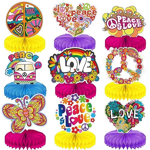 Qpout 9 Stück Groovy Hippie Boho Party Honeycomb Tafelaufsätze Batik Party Tischaufsatz Honeycomb Hippie Retro Blume Regenbogen Gänseblümchen Frieden für 60er 70er Jahre Hippie Dekorationen Qpout 9 Stück Groovy Hippie Boho Party Honeycomb Tafelaufsätze Batik Party Tischaufsatz Honeycomb Hippie Retro Blume Regenbogen Gänseblümchen Frieden für 60er 70er Jahre Hippie Dekorationen von Qpout