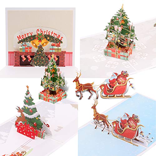 Qpout Weihnachtsgrußkarten 4Pack, 3D knallen Oben Frohe Weihnacht-Karten mit Umschlägen Weihnachtsmann, Weihnachtsbaum, Ren-handgemachte Karten-Weihnachtsfeiertags-Geschenk-neues Jahr-Dekoration Qpout Weihnachtsgrußkarten 4Pack, 3D knallen Oben Frohe Weihnacht-Karten mit Umschlägen Weihnachtsmann, Weihnachtsbaum, Ren-handgemachte Karten-Weihnachtsfeiertags-Geschenk-neues Jahr-Dekoration von Qpout