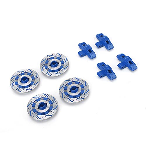Qqmora RC Bremsscheibe Rad Bremsscheibe RC Rad Bremsscheibe Hochleistung Aluminiumlegierung Upgrade Accessoire für Unbegrenzte Wüstenrennfahrer Udr 1/7 RC Auto Gelb Rot Schwarz (Dunkelblau) von Qqmora