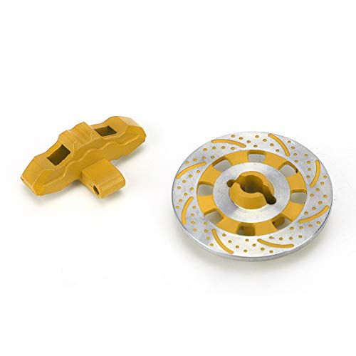 Qqmora RC Bremsscheibe Rad Bremsscheibe RC Rad Bremsscheibe Hochleistung Aluminiumlegierung Upgrade Accessoire für Unbegrenzte Wüstenrennfahrer Udr 1/7 RC Auto Gelb Rot Schwarz (Gelb) von Qqmora