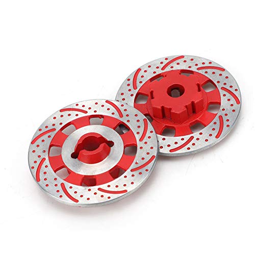 Qqmora RC Bremsscheibe Rad Bremsscheibe RC Rad Bremsscheibe Hochleistung Aluminiumlegierung Upgrade Accessoire für Unbegrenzte Wüstenrennfahrer Udr 1/7 RC Auto Gelb Rot Schwarz (Rot) von Qqmora