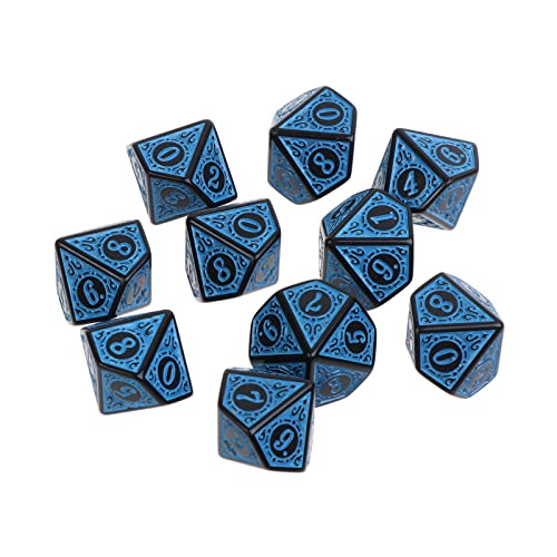 Qsvbeeqj 10pcs 10 Seitig Würfel D10 Spielen RPG Party Acrylspiel von Qsvbeeqj