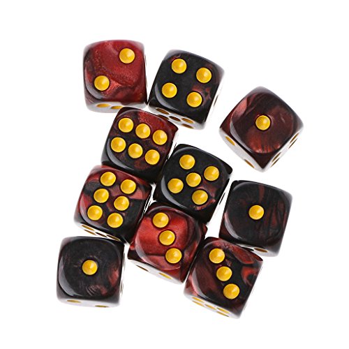 Qsvbeeqj 10pcs Sechsseitig 12 Mm Transparenter Rundkuppen Ecke Tragbarer Tisch Spielen Spiele Würfel Tasche von Qsvbeeqj