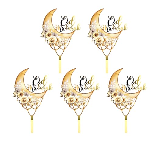 5 Stück Cupcake Topper Tortendeko Motiv Eid Kuchenwürfel Hochzeit Party Zubehör Acryl Topper 5 Stück Cupcake Topper Tortendeko Motiv Eid Kuchenwürfel Hochzeit Party Zubehör Acryl Topper von Qsvbeeqj