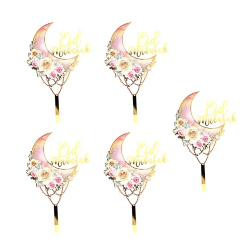 5 Stück Cupcake Topper Tortendeko Motiv Eid Kuchenwürfel Hochzeit Party Zubehör Acryl Topper 5 Stück Cupcake Topper Tortendeko Motiv Eid Kuchenwürfel Hochzeit Party Zubehör Acryl Topper von Qsvbeeqj