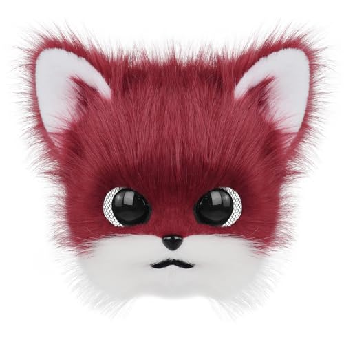 Fuzzy Animal Character Maske Weiches Und Sicheres Design Für Kinder Erwachsene Cosplay Event Und Themenfeiern Pelzige Cosplay Katzen Maske von Qsvbeeqj