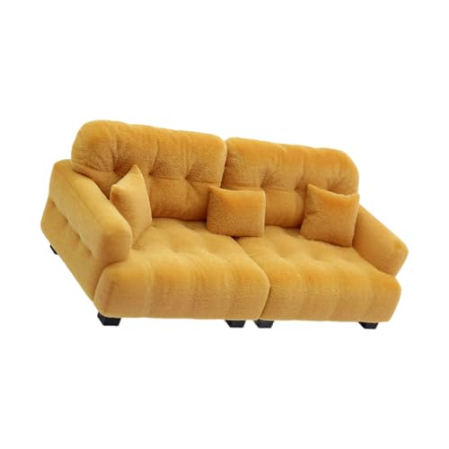 Qsvbeeqj Handgefertigte Couch Dollhouses Single Sofa Set Flocking Loveat Sitzer Für Realistische Schlafzimmerszenen Detaillierte Miniaturmöbel von Qsvbeeqj
