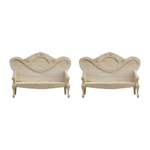 Handgefertigte Holzpuppenhäuser Sofa Stuhl Figur für Sammler und Handwerk Modellprojekte Retro Designs unlackiert Figur Miniatur Sofa von Qsvbeeqj