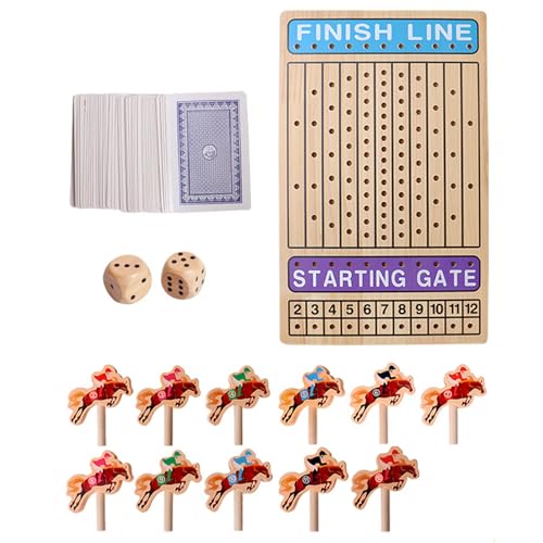Horse Race Board Game Indoor Und Outdoor Brettspiele Holzrennspielbrett Mit 11 Holzpferden Einfach Zu Bedienen von Qsvbeeqj