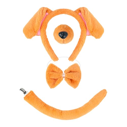 Hundekostüm-Zubehör inklusive Hundeohren, Stirnband, Schwanz, Nase, Fliege, Rock für Kinder, Teenager, Erwachsene, Halloween, Cosplay Hundekostüm-Zubehör inklusive Hundeohren, Stirnband, Schwanz, Nase, Fliege, Rock für Kinder, Teenager, Erwachsene, Halloween, Cosplay von Qsvbeeqj
