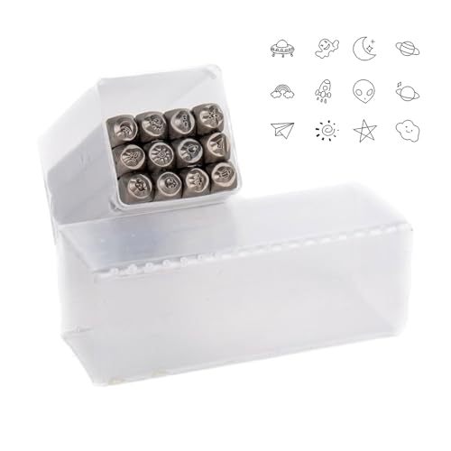 Mehrzweck-Stempel-Set, 12-teilig, Multiform-Design, 3 mm Stahlstempel, Bastelzubehör von Qsvbeeqj