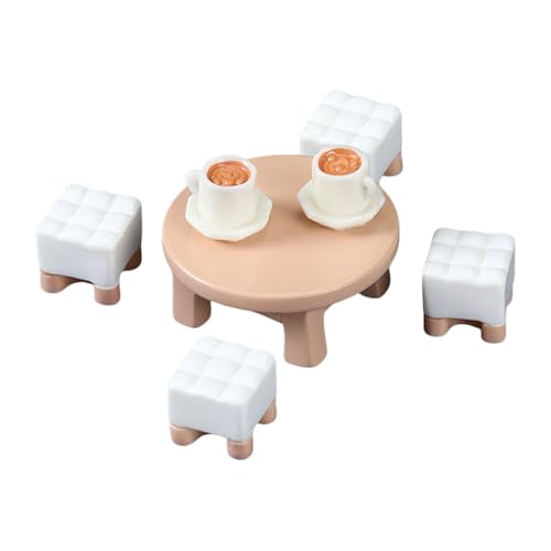 Miniaturmöbel Set Sofa Couchtisch Kaffeetasse Set Für Dollhouses Wohnzimmer Und Balkon Mit Dekoration Dollhouses Möbel von Qsvbeeqj
