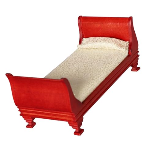 Puppenhäuser im Maßstab 1:12, Einzelbettmodell, Möbelszene, Zubehör für 15 cm Puppen, viktorianischer Vintage-Stil, Miniatur-Bettwäsche-Set Puppenhäuser im Maßstab 1:12, Einzelbettmodell, Möbelszene, Zubehör für 15 cm Puppen, viktorianischer Vintage-Stil, Miniatur-Bettwäsche-Set von Qsvbeeqj