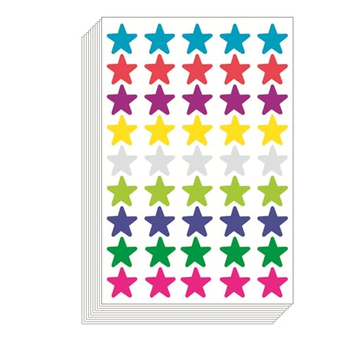 Qsvbeeqj 10 x Papieraufkleber für Kinder, fünfzackiger Stern, Belohnungsaufkleber für Schullehrer, Belohnungsaufkleber für Kinder von Qsvbeeqj