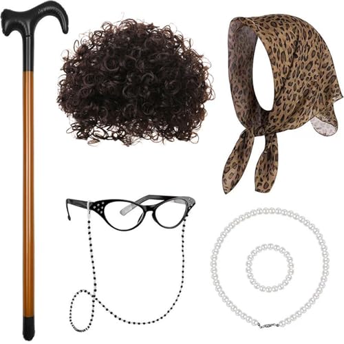 Qsvbeeqj 100 Tage Schulveranstaltung Mädchen Oma Kostüm alte Dame Make Up Realistische Kleidung für Themenpartys und Cosplay Cosplay Perücken für Mädchen Qsvbeeqj 100 Tage Schulveranstaltung Mädchen Oma Kostüm alte Dame Make Up Realistische Kleidung für Themenpartys und Cosplay Cosplay Perücken für Mädchen von Qsvbeeqj