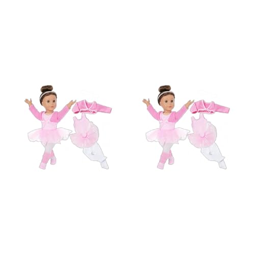 Qsvbeeqj 18 Zoll Ballett Tanz Übungskleidung Für Girl Elastic Dehne Stoff Easy Wear Tanzkostüm Prinzessin Tutu Outfit Puppenzubehör von Qsvbeeqj