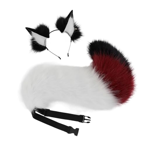 Qsvbeeqj 2 x Tier-Cosplay-Kostüm, Kunstpelze, Wolf, Katzen, Füchse, Schwanz und Katzenohren, Stirnbänder, Halloween, Party, Kostüm, Zubehör, Halloween, Cosplay-Kostüme Qsvbeeqj 2 x Tier-Cosplay-Kostüm, Kunstpelze, Wolf, Katzen, Füchse, Schwanz und Katzenohren, Stirnbänder, Halloween, Party, Kostüm, Zubehör, Halloween, Cosplay-Kostüme von Qsvbeeqj