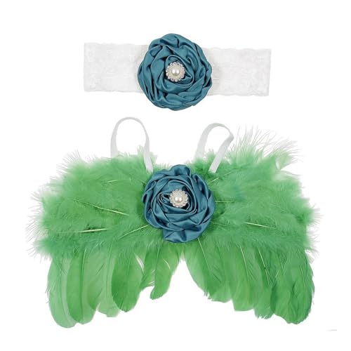 Qsvbeeqj Baby-Fotostudio-Zubehör, Flügel und Kopfschmuck, Fotografie-Requisiten, Baby-Fotoshooting-Kleidung, Neugeborenen-Foto-Kostüm, Baby-Fotooutfit von Qsvbeeqj
