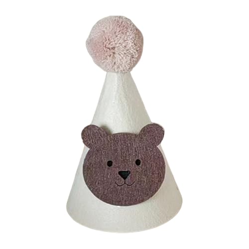 Qsvbeeqj Baby-Geburtstagshut für Kleinkinder, Party, spitze Kappen, verstellbare Größe, mit schönem Bären-Dekor, Foto-Requisiten Qsvbeeqj Baby-Geburtstagshut für Kleinkinder, Party, spitze Kappen, verstellbare Größe, mit schönem Bären-Dekor, Foto-Requisiten von Qsvbeeqj