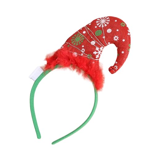 Qsvbeeqj Beleuchtete Weihnachts-Stirnbänder, Festival-Requisiten, Weihnachtsmannmütze, Haarreifen mit Glocken, Familientreffen, Kopfreif, Urlaubsparty-Requisiten, Urlaubsparty-Requisiten von Qsvbeeqj