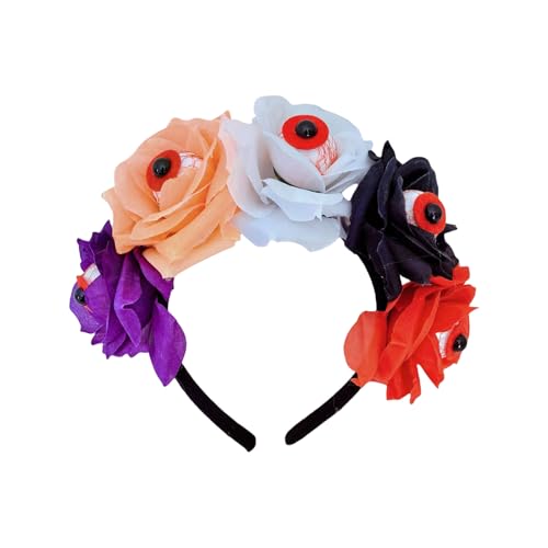 Qsvbeeqj Blutiger Augapfel Hexe Rose Haarreifen Halloween Deko Augapfel Rollenspiel Kostüm Abschlussbälle Party Live Show Kopfbedeckung von Qsvbeeqj
