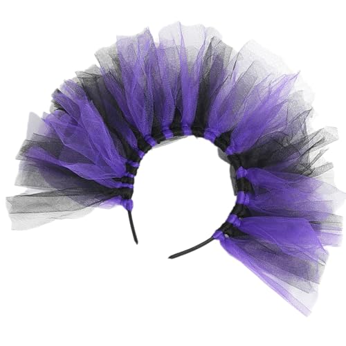 Qsvbeeqj Buntes Tüll-Stirnband, Kostüm-Haarschmuck, modisches Haarteil für Motto-Party, Kostüm und Festival-Feiern Qsvbeeqj Buntes Tüll-Stirnband, Kostüm-Haarschmuck, modisches Haarteil für Motto-Party, Kostüm und Festival-Feiern von Qsvbeeqj