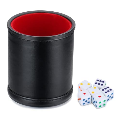 Qsvbeeqj Dices Cup PU Leather Dices Rolling Cup Bequeme Handgefühl Dices Shaker Container Cup Für Tischbrettspiel Würfel von Qsvbeeqj