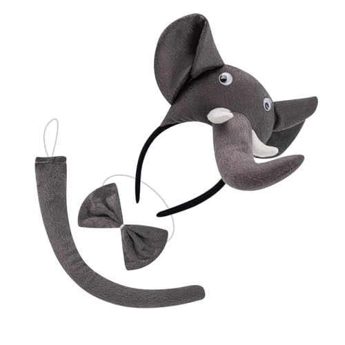 Qsvbeeqj Elefanten-Kostüm-Set für Kinder, Elefantenohren, Stirnband, Schwanz, Fliege, Tutus, Handschuhe für Halloween, Weihnachten, Tier-Cosplay-Kits Qsvbeeqj Elefanten-Kostüm-Set für Kinder, Elefantenohren, Stirnband, Schwanz, Fliege, Tutus, Handschuhe für Halloween, Weihnachten, Tier-Cosplay-Kits von Qsvbeeqj