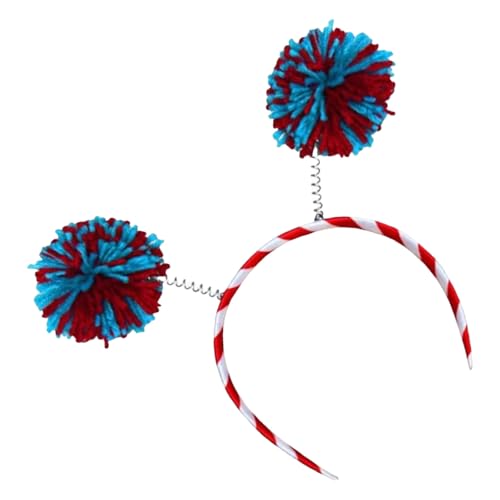 Qsvbeeqj Fell Pompons Haarband für Karneval Party Unabhängigkeitstage Feier Spaß Kopfband für Festival Veranstaltung Treffen Urlaub Feste Kopfbedeckung von Qsvbeeqj