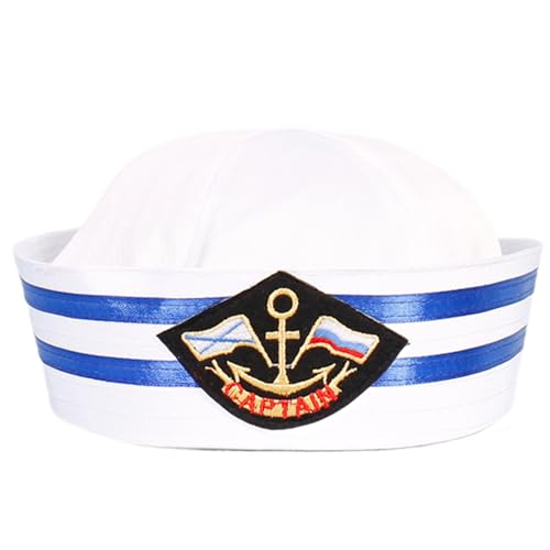 Qsvbeeqj Flacher Hut in Marineblau für Kinder, Cosplay, Matrosenuniform, für Kinder, Schule, Aktivitäten, Bühne, Zubehör, Hut für Kinder, Matrosen, Bühne, Performance, Kinder von Qsvbeeqj