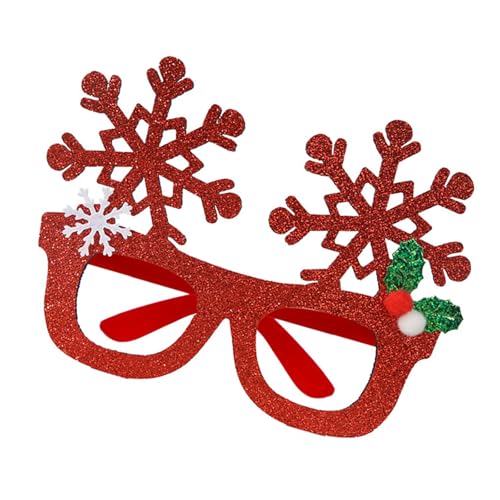 Qsvbeeqj Glitzernde Schneeflockenbrille für Weihnachtsfeiern, ergonomisches Zubehör, leicht, festlich, Schneeflocken-Kostüm-Zubehör von Qsvbeeqj