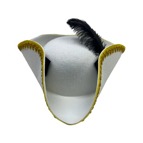 Qsvbeeqj Goldene Spitze gefiederte Piratenmützen für Halloweenparty und täuschende Abenteuer zum Ankleiden und Spielen Unisex Accessoire Mütze von Qsvbeeqj