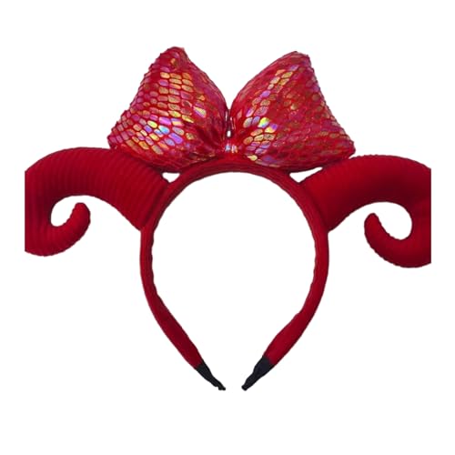 Qsvbeeqj Haarreif aus Schafhorn, für Damen, Musik, Festivals, Make-up, Stirnbänder für Karneval, Cosplay, Animes, Figuren, Kopfschmuck Qsvbeeqj Haarreif aus Schafhorn, für Damen, Musik, Festivals, Make-up, Stirnbänder für Karneval, Cosplay, Animes, Figuren, Kopfschmuck von Qsvbeeqj