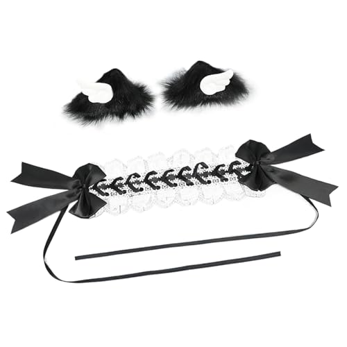 Qsvbeeqj Haarreif mit Katzenohren, Anime-Haarband, Damen, Spitzenband, für Cosplay, Party, Verkleidung, Haarband für Halloween Qsvbeeqj Haarreif mit Katzenohren, Anime-Haarband, Damen, Spitzenband, für Cosplay, Party, Verkleidung, Haarband für Halloween von Qsvbeeqj