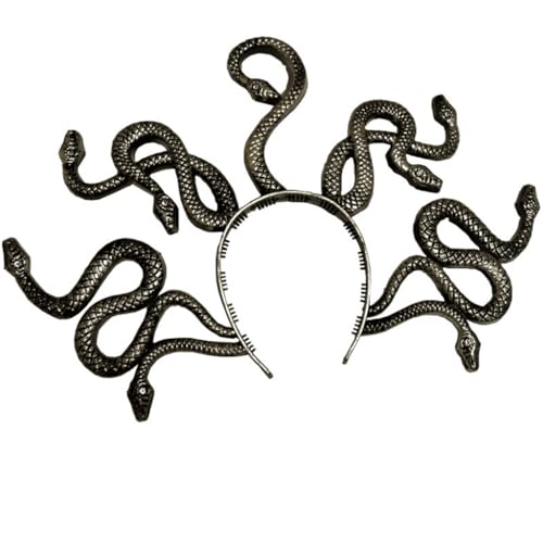 Qsvbeeqj Halloween Erwachsene Medusas Schlangenkostüm Stirnband, Halloween Queen Cosplay Schlange Haarreifen Party Raves Haarschmuck von Qsvbeeqj