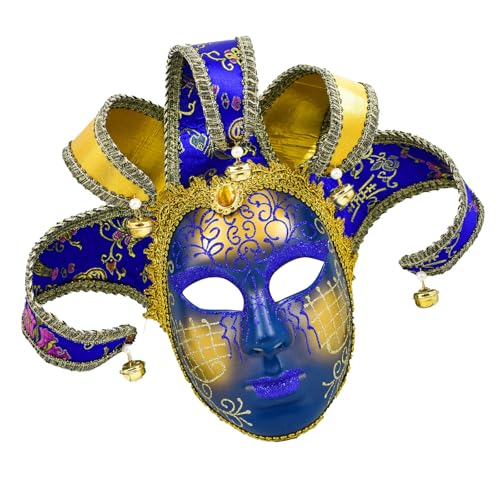 Qsvbeeqj Halloween Karneval Maskerade Narren Party Karneval Venezianer Komödie für Party Venezianer Komödie Maskerade Vollgesicht Halloween von Qsvbeeqj
