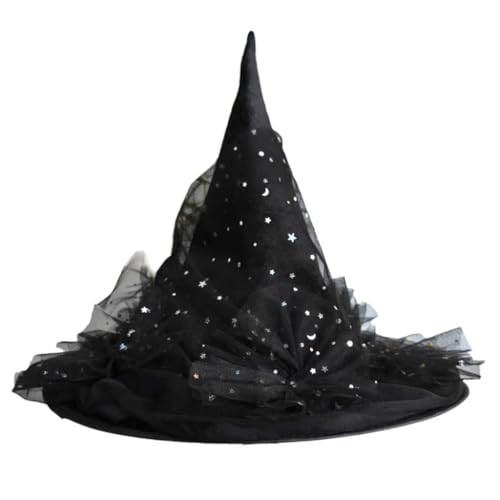 Qsvbeeqj Halloween Pailletten Hexenhut für Kinder Erwachsene Halloween Party Cosplay Kostüm Requisiten Hexenhut für Halloween Party von Qsvbeeqj
