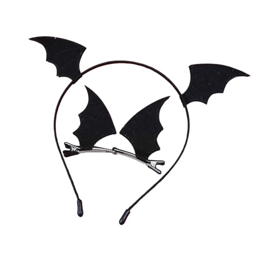 Qsvbeeqj Halloween Teufel Hörner Kopfband 3pcs Kopfbedeckung und Haarspangen Set Cosplay Haarzubehör für Kostümparty Teufel Zubehör von Qsvbeeqj