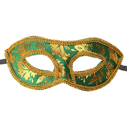 Qsvbeeqj Herren Venezianische Halbgesicht Kostüm Halloween Kostüm Accessoires Karneval Maskenbälle für Männer Halloween Halbes Gesicht Vintage Cosplay Maskerade Party von Qsvbeeqj