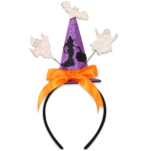 Qsvbeeqj Hexe Halloween Kopfbedeckung Stirnband Foto Requisiten Party Cosplay Kostüme Tanzen Party Skelett Stirnband Halloween von Qsvbeeqj