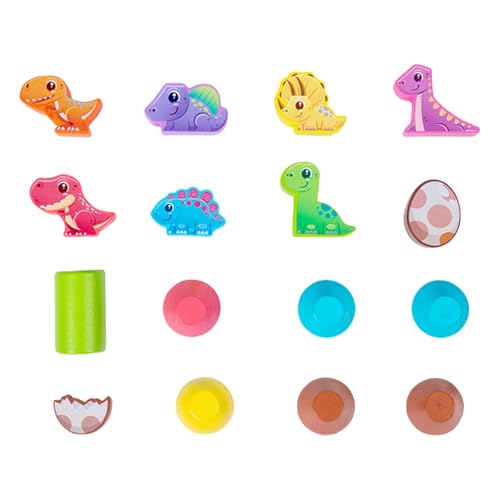 Qsvbeeqj Hölzerne Dinosaurier Blockspielzeug Für Kinder Bildungsspielzeug Stapel Und Balancieren des Spielzeugs Für Kleinkinder Fine Motor Creative Building Block Stapelt Und Ausbalanciert von Qsvbeeqj